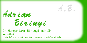 adrian birinyi business card